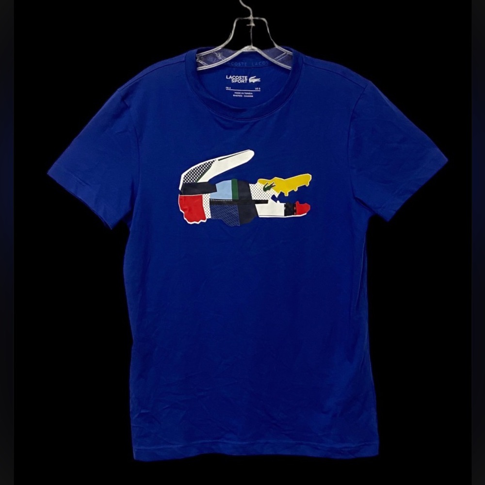 Lacoste Core Performance Graphic Men's Tennis Tee - Blue